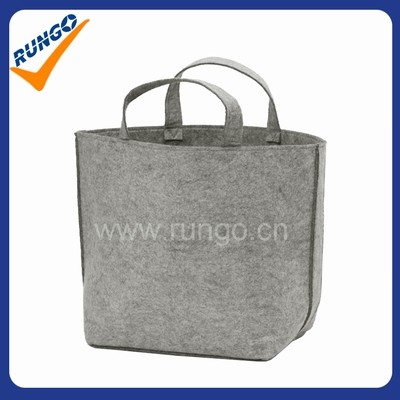 Grey synthetic felt handbag