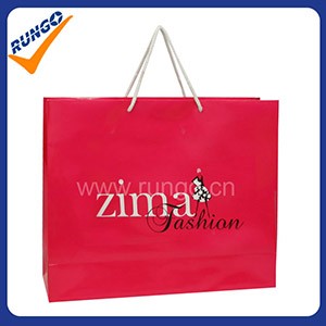 Tote paper shopping bag with cotton string