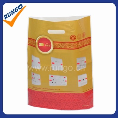 CMYK printing HDPE plastic promotion bag with bottom