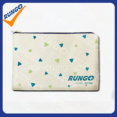 Spring cotton cosmetic bag with zipper
