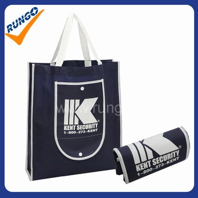 Wallet shape non woven folding bag with pocket and snap for fair give-away