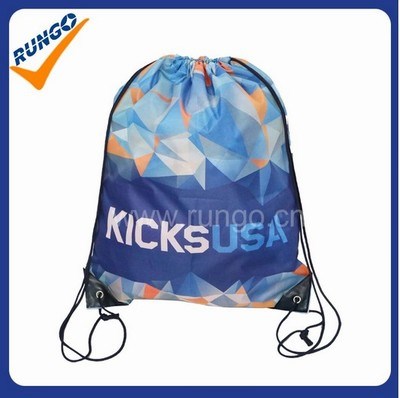 USA Market Custom Sublimation Full Printed Polyester Drawstring Backpack Bag for shoes, clothes and accessories