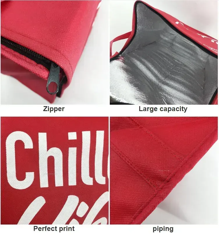 Reusable Outdoor Party Picnic Drink Beer Fruit large thermal insulated food delivery non woven cooler bag - ICE-2020