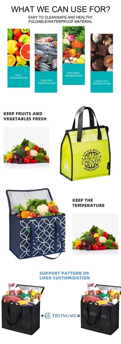 Reusable Outdoor Party Picnic Drink Beer Fruit large thermal insulated food delivery non woven cooler bag - ICE-2020 - Detail